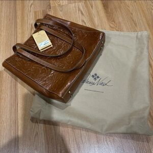 Patricia Nash Viana Tote Florence Tooled Leather Bag NWT Brown